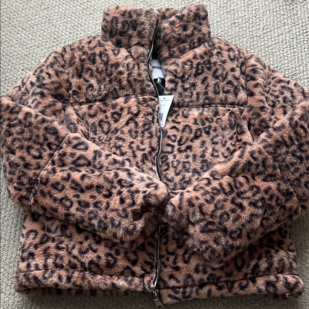 Steve Madden Leopard Print Bomber Jacket